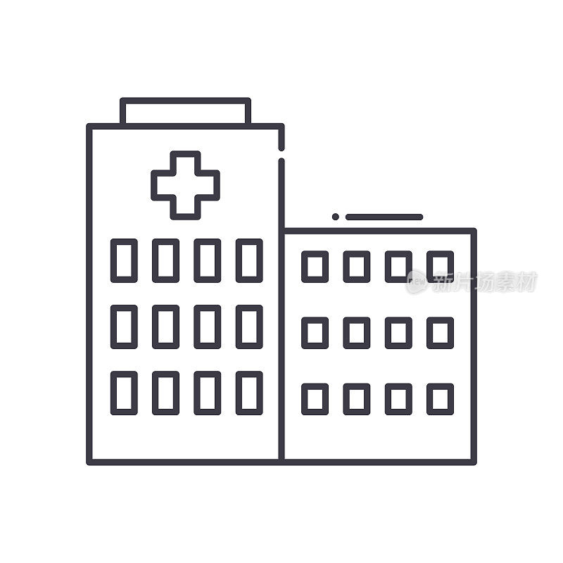 Hospital therapy icon, linear isolated illustration, thin line vector, web design sign, outline concept symbol with editable stroke on white background.